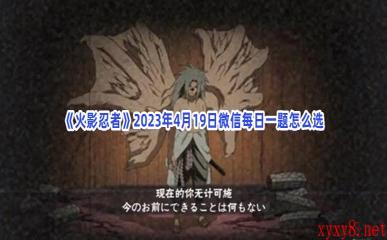 《火影忍者》2023年4月19日微信每日一题怎么选