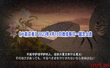 《火影忍者》2023年4月10日微信每日一题怎么选