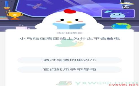 小鸟站在高压线上为什么不会触电？